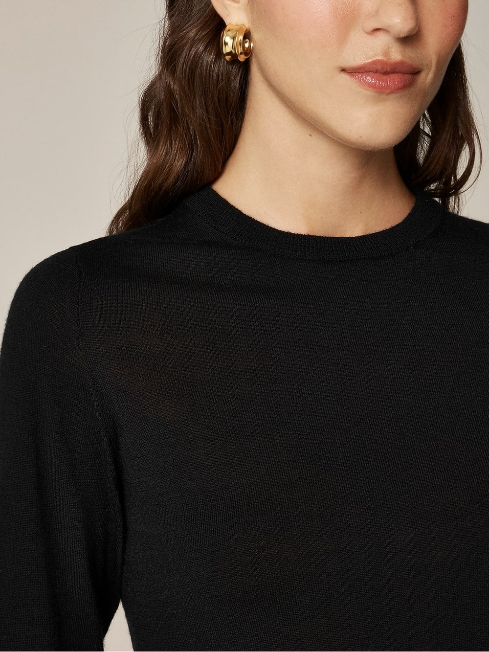J. Crew Black Merino Wool Crewneck Women's Sweater Size M - Picture 3 of 3